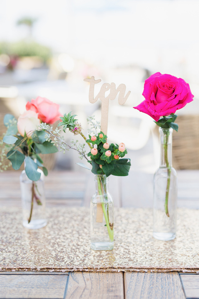 gold lasercut wedding table numbers