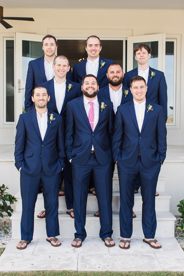 navy blue groom and groomsman attire