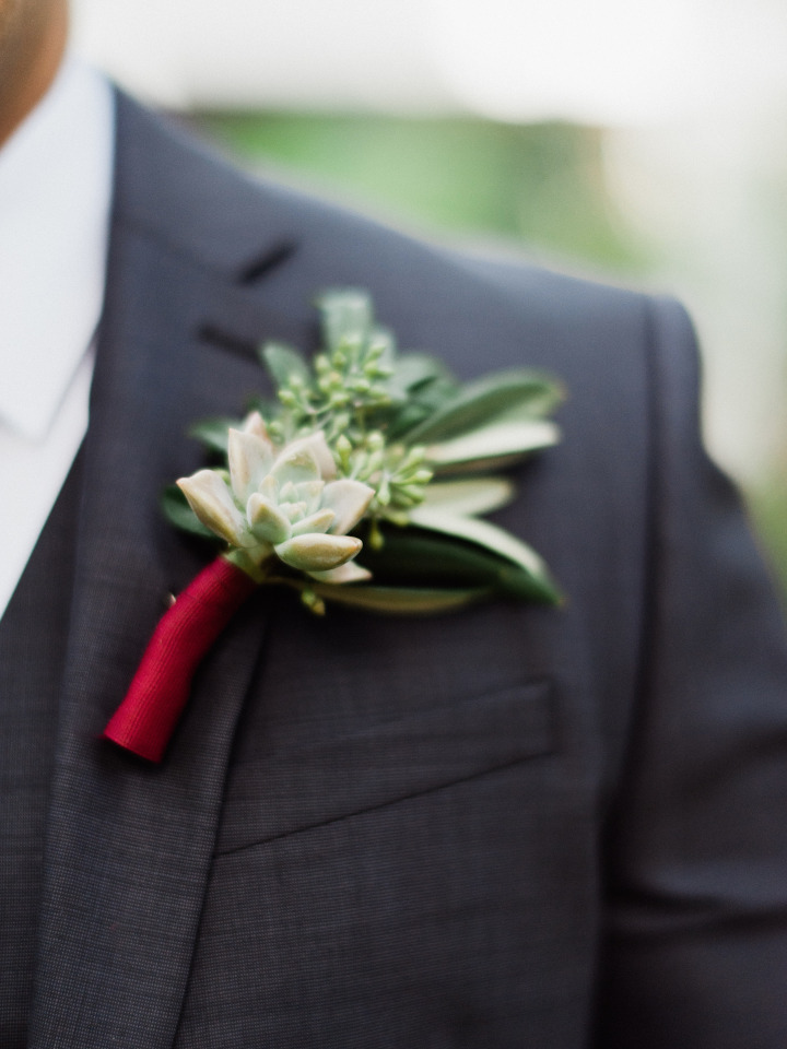 succulent wedding boutonniere