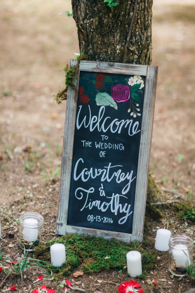 chalkboard wedding welcome sign