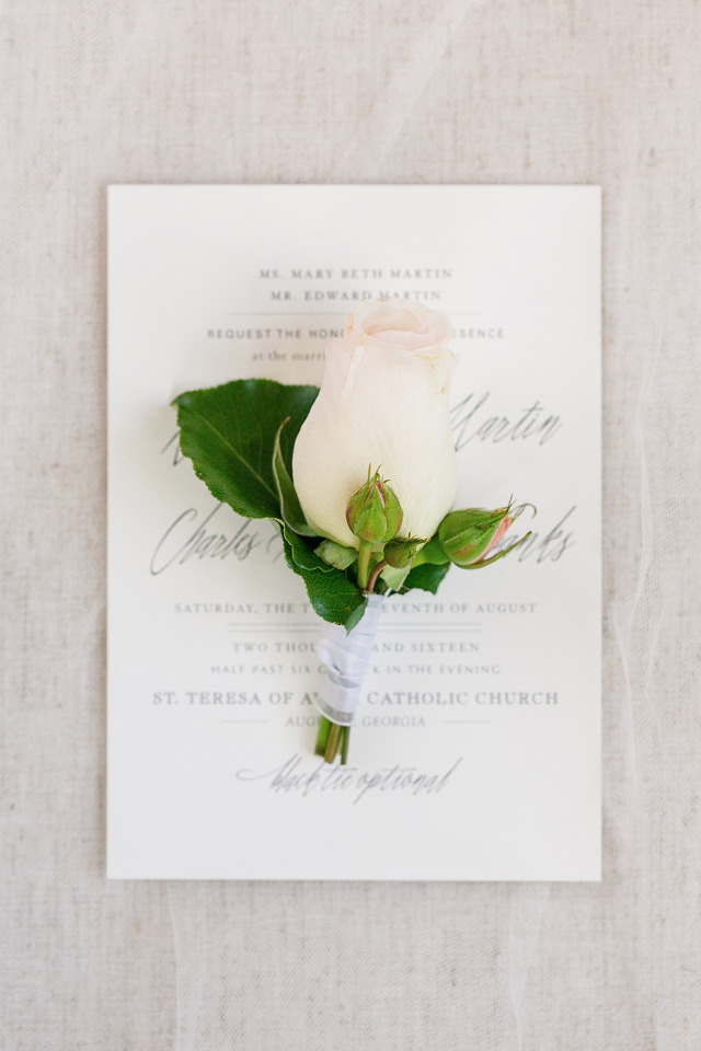 pink rose boutonniere