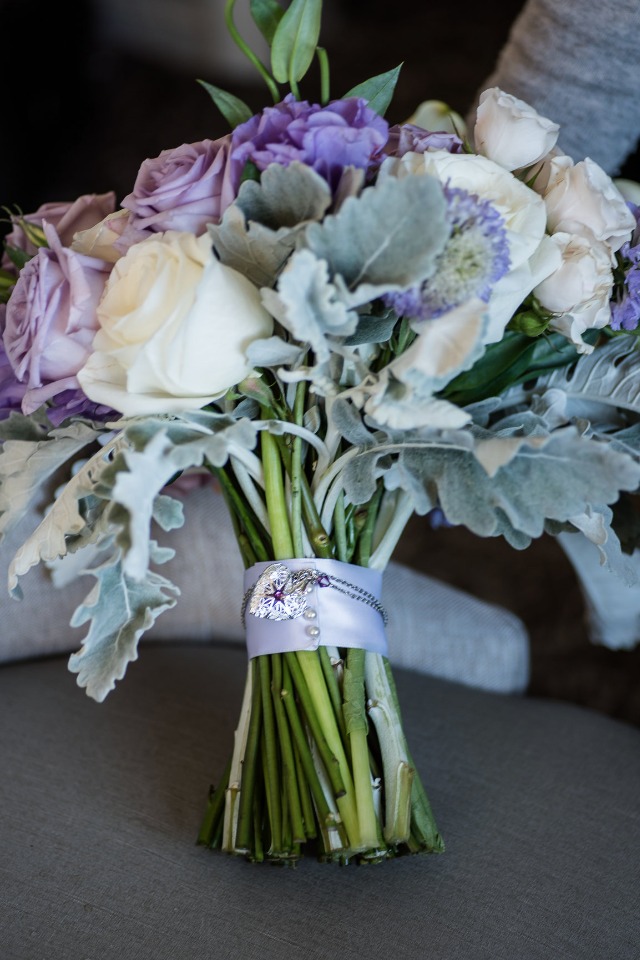 Purple and white bouquet