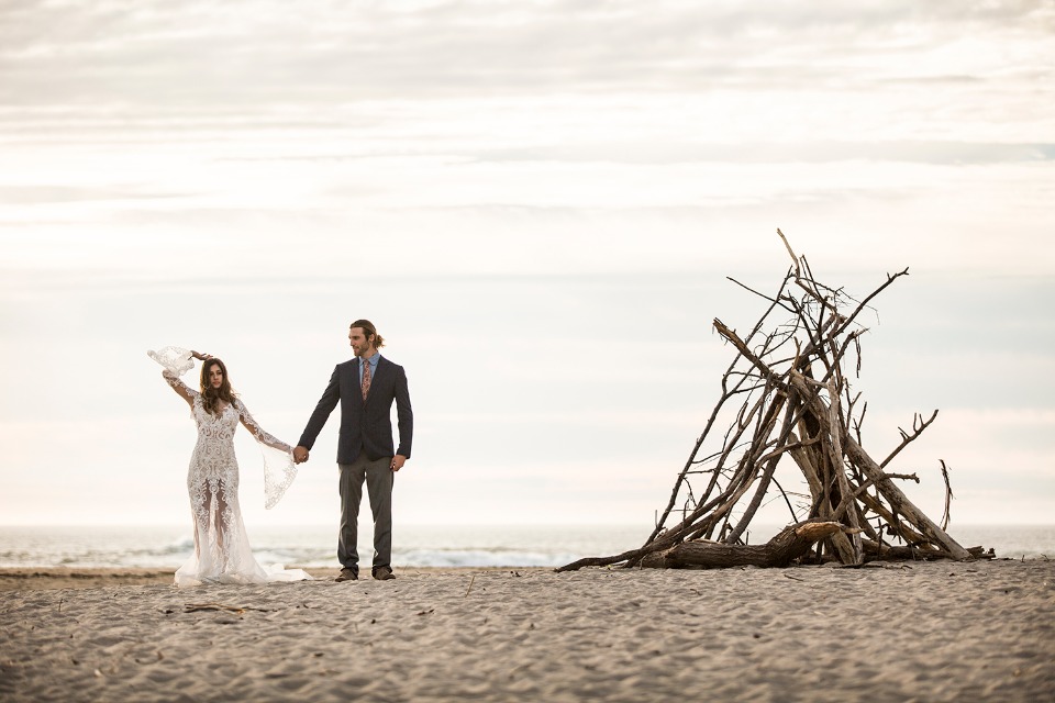 Beachy boho wedding in Carmel