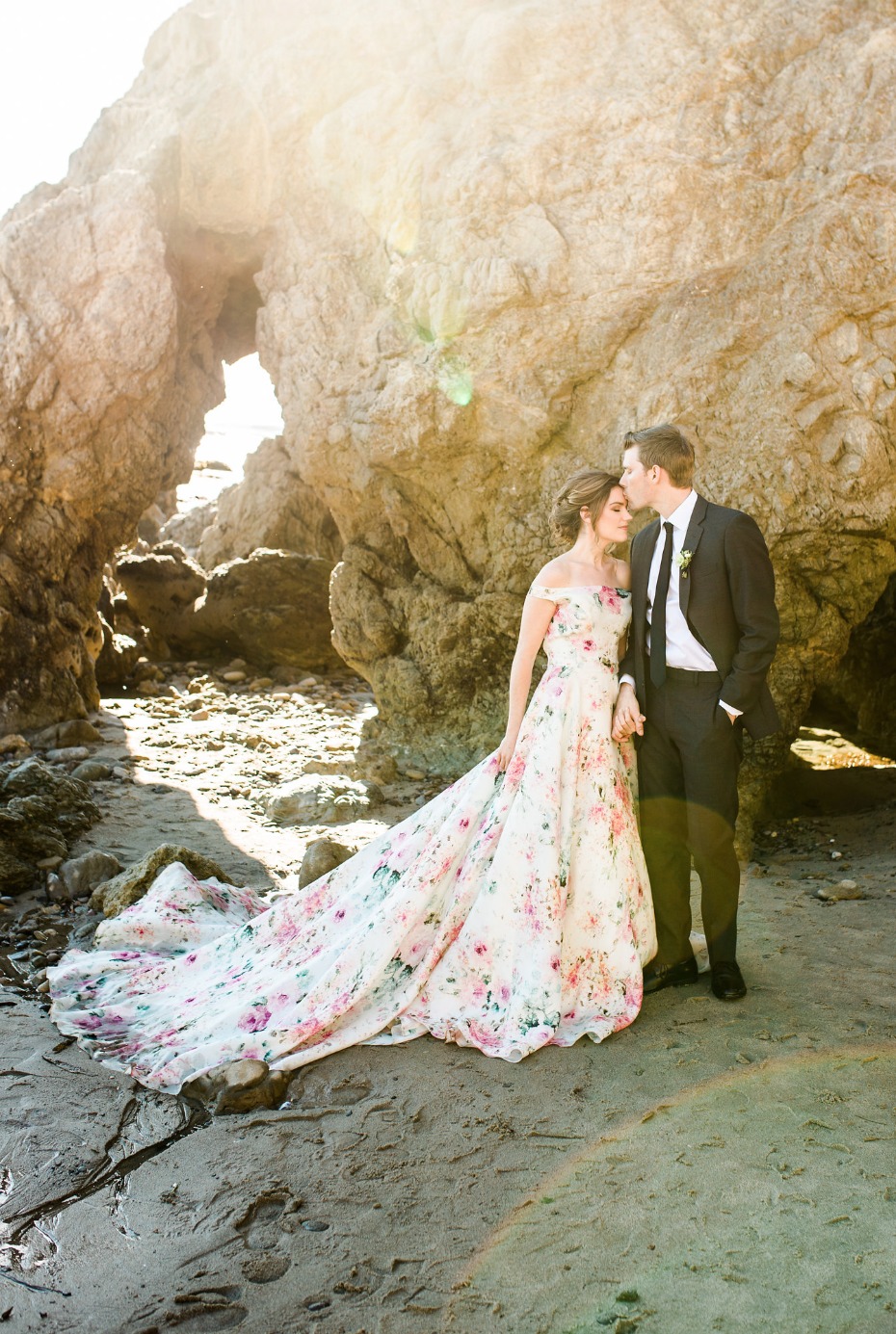 we cannot get enough of this floral print wedding dress