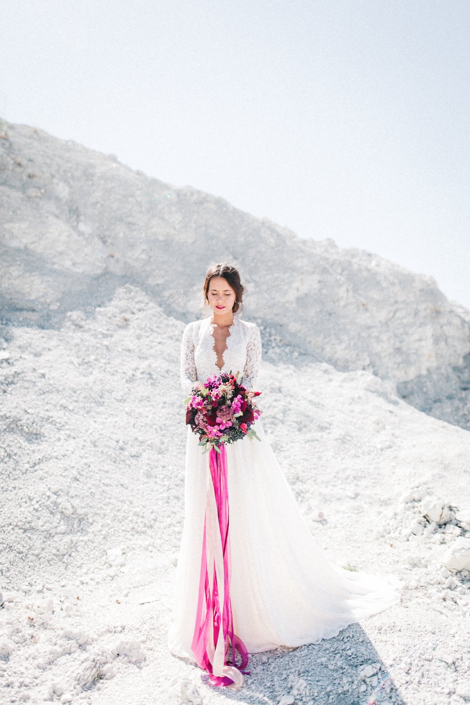 Fuchsia and blush bouquet