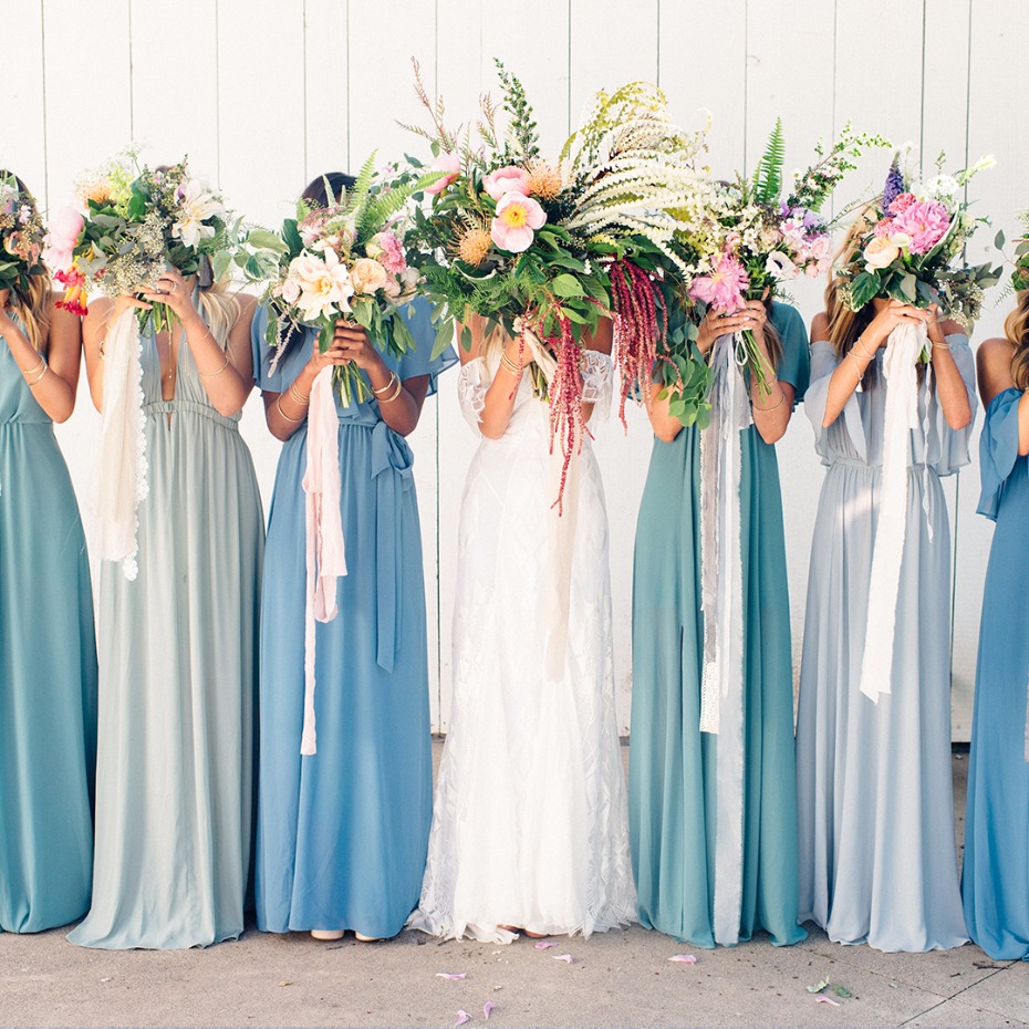 blue bridesmaid dresses from Show Me Your Mumu