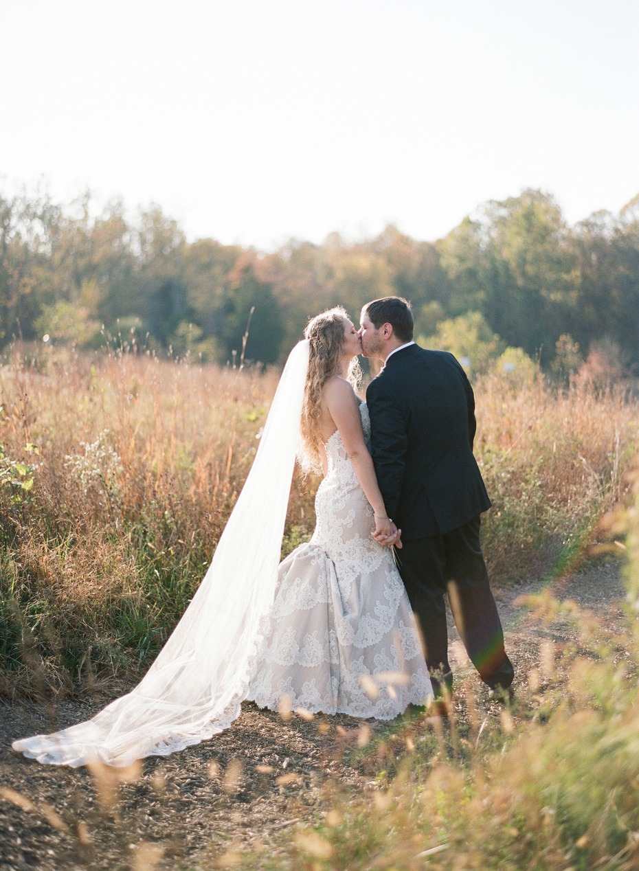 Fall wedding couple