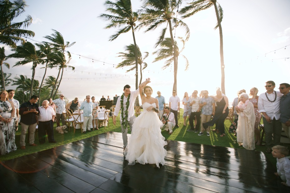 First dance with a wood dance floor