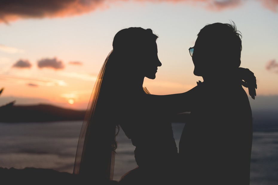 Beautiful sunset silhouette capture