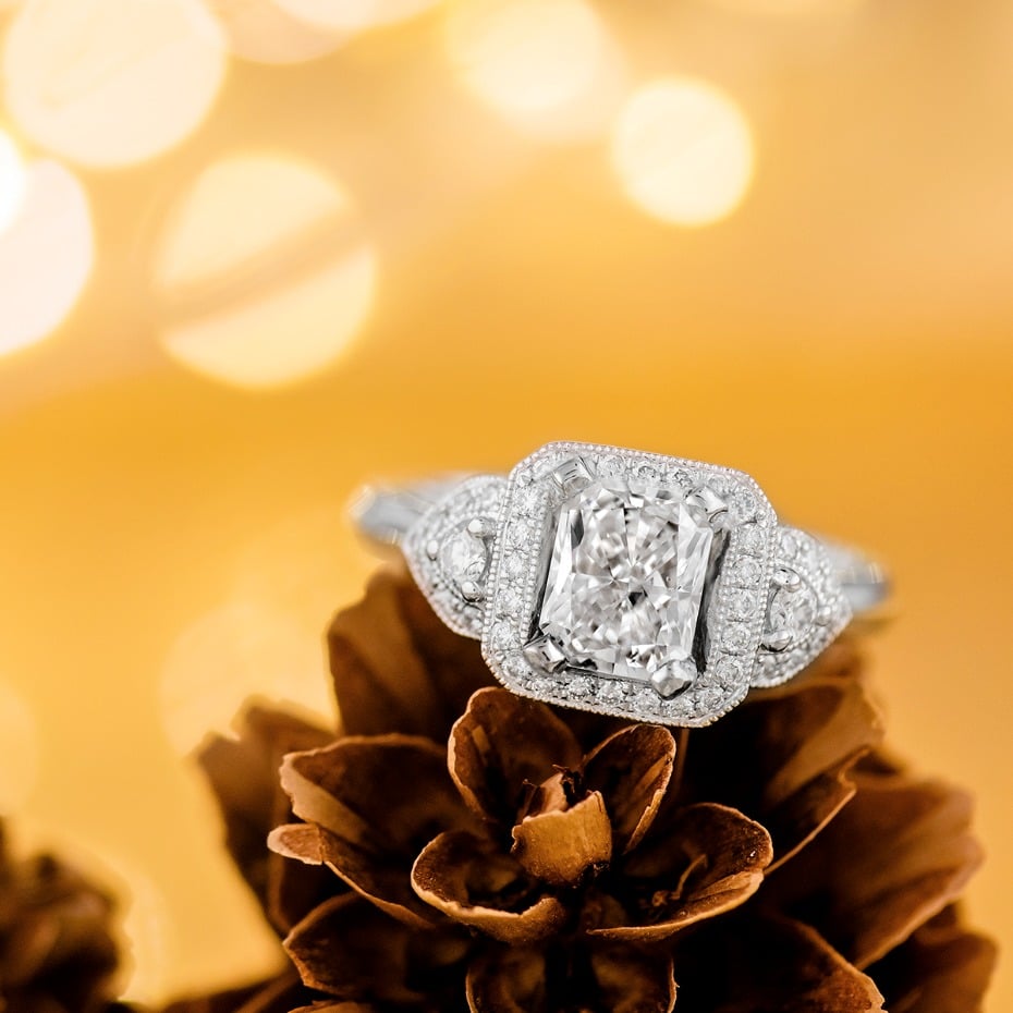 halo platinum engagement ring from @Shanecompany