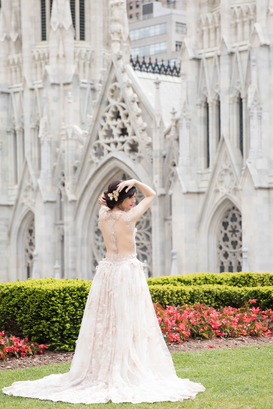 The back of this Galia Lahav gown is to die for