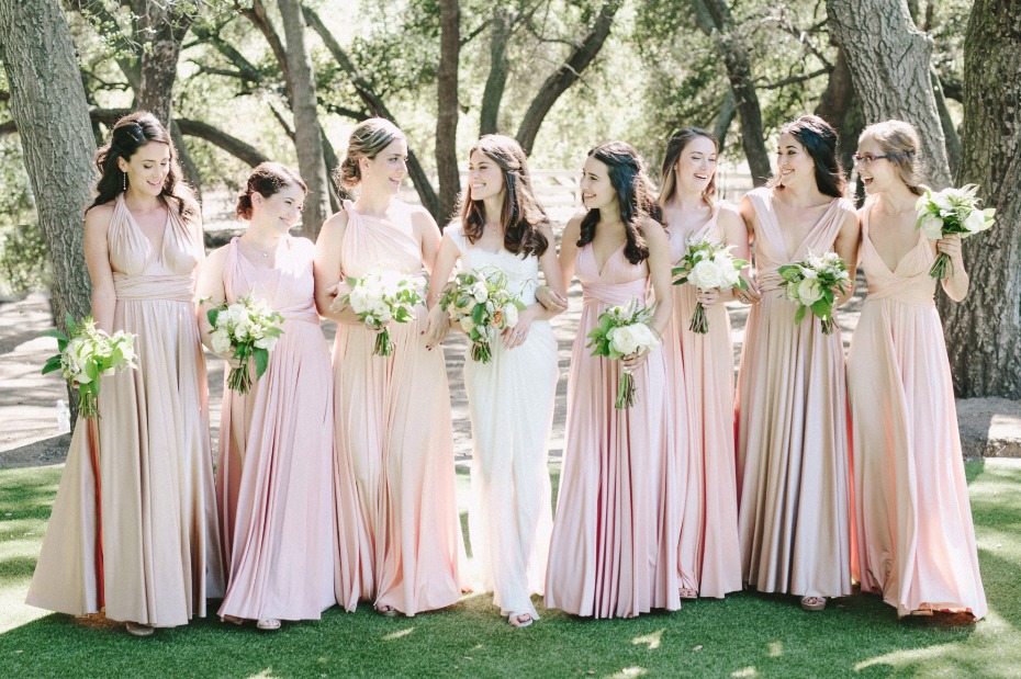 blush and gold bridesmaids