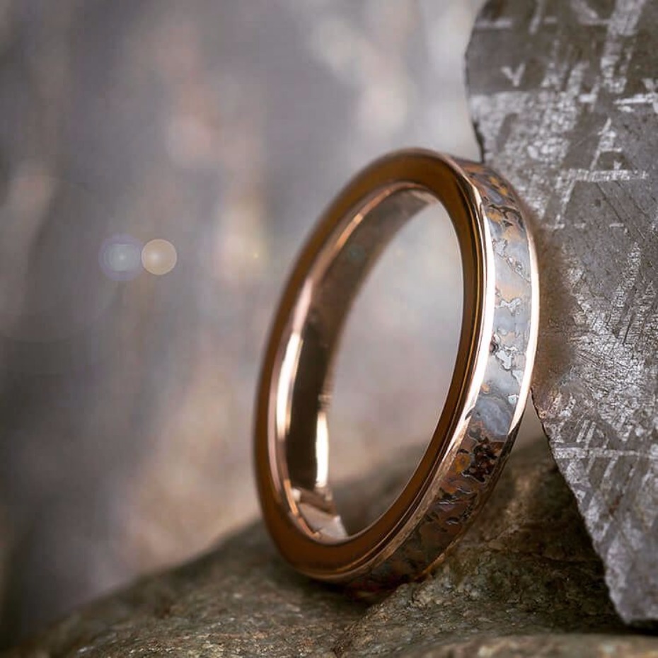 Dinosaur bone wedding ring from Jewelry by Johan