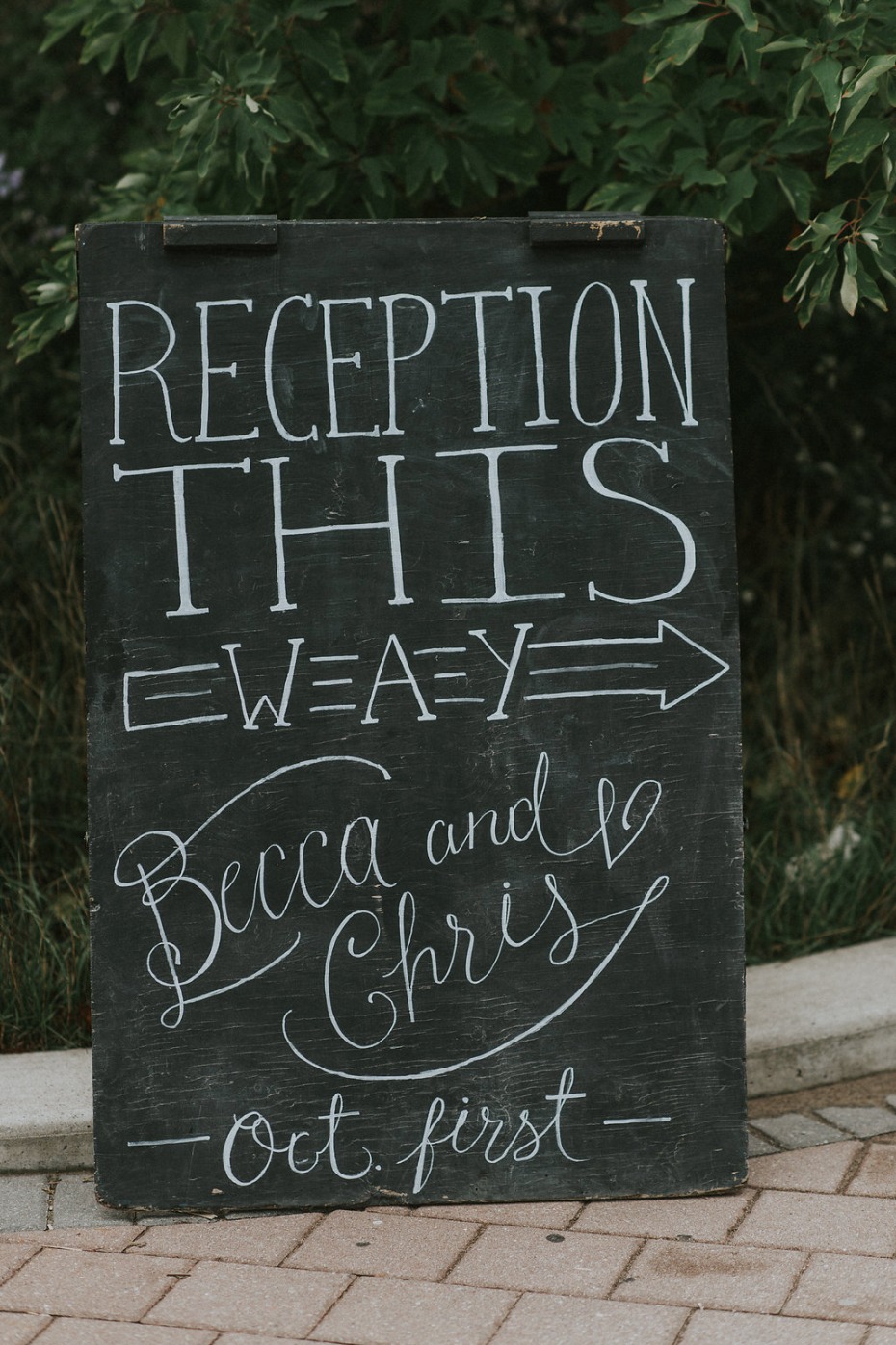 chalkboard wedding sign