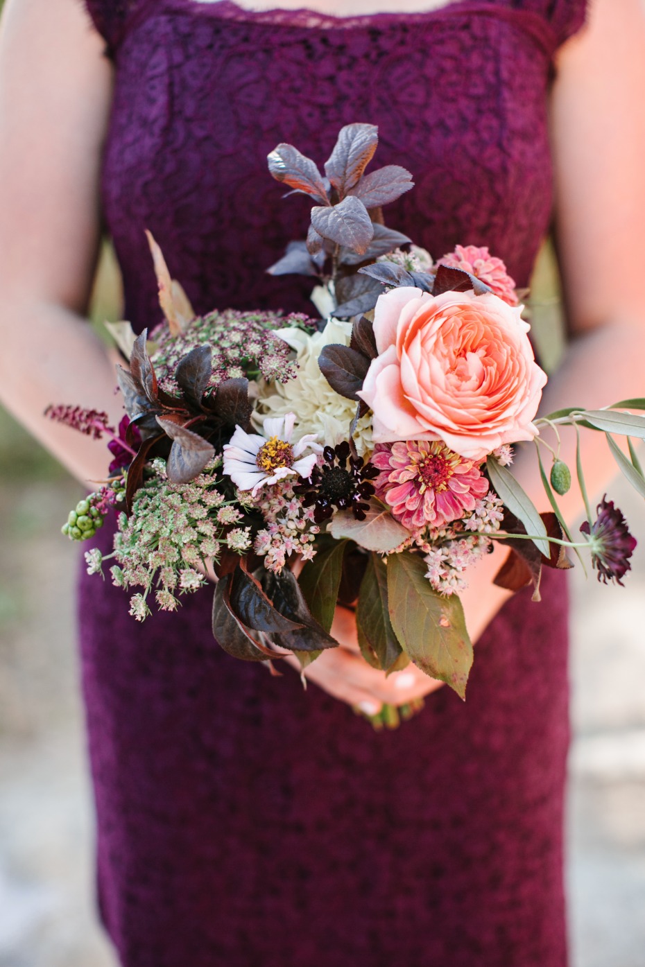 blush and burgundy bouquet