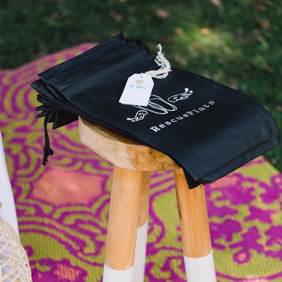 Guests can put their shoes in heel bags when they are dancing the night away at your wedding