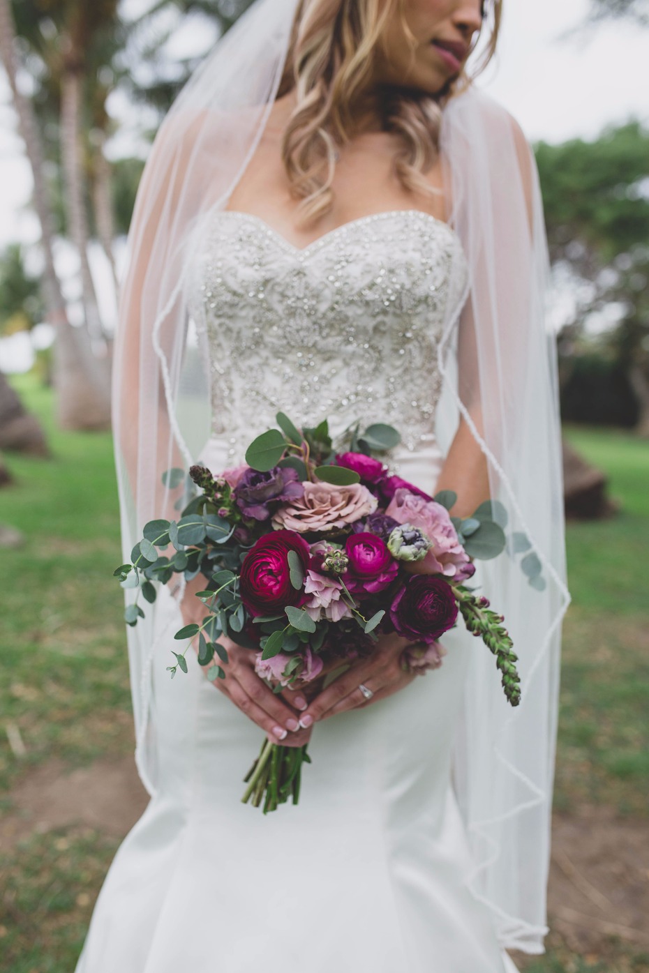 Blush, lavender and fuchsia bouquet