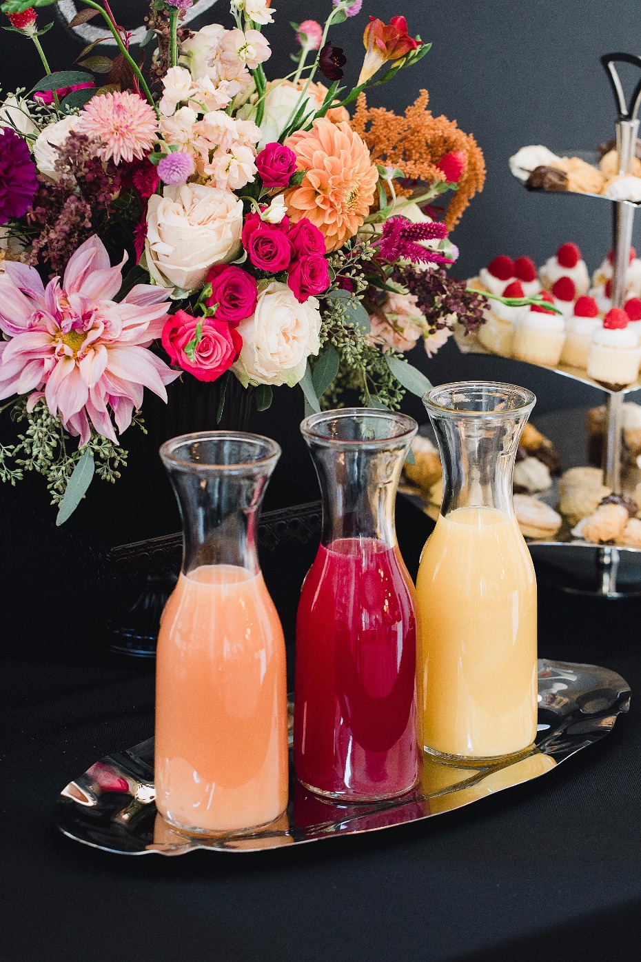 Carafes on a tray