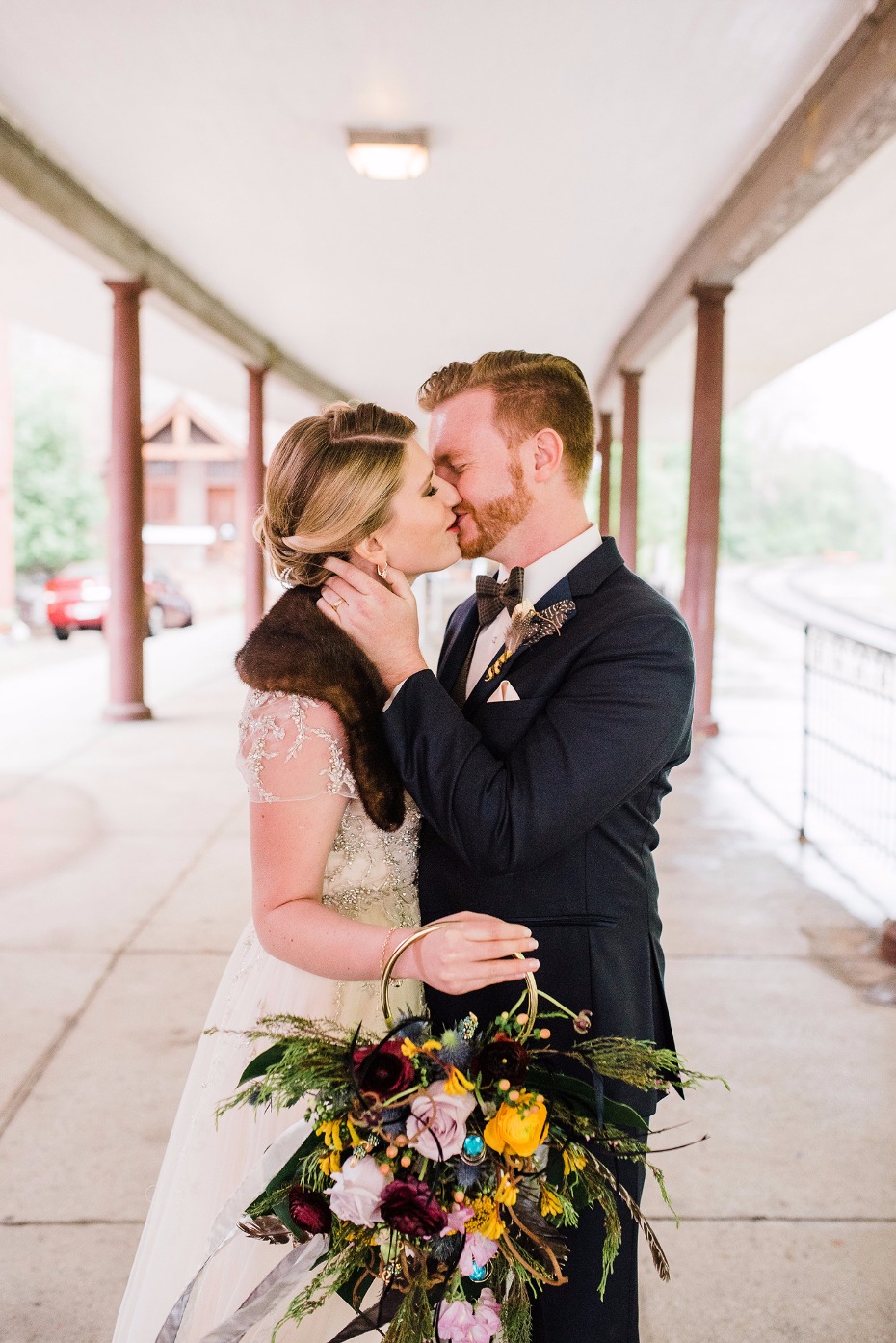 Fantastic Beasts wedding inspiration at a train station