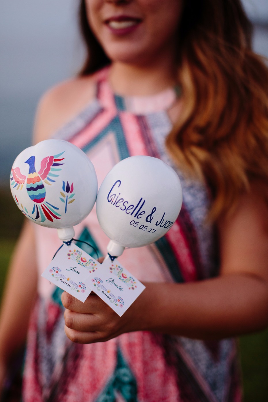 Custom maraca favors for a Mexico wedding