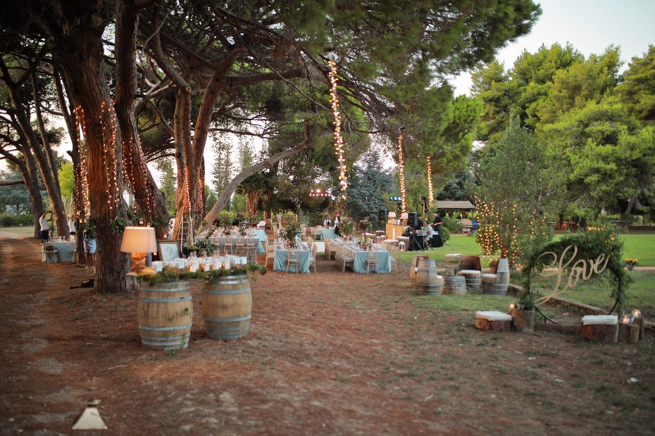 outdoor wedding reception