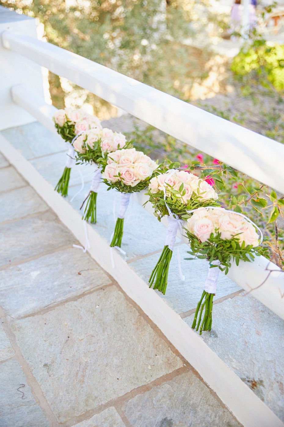 blush rose bouquets for the bridesmaids