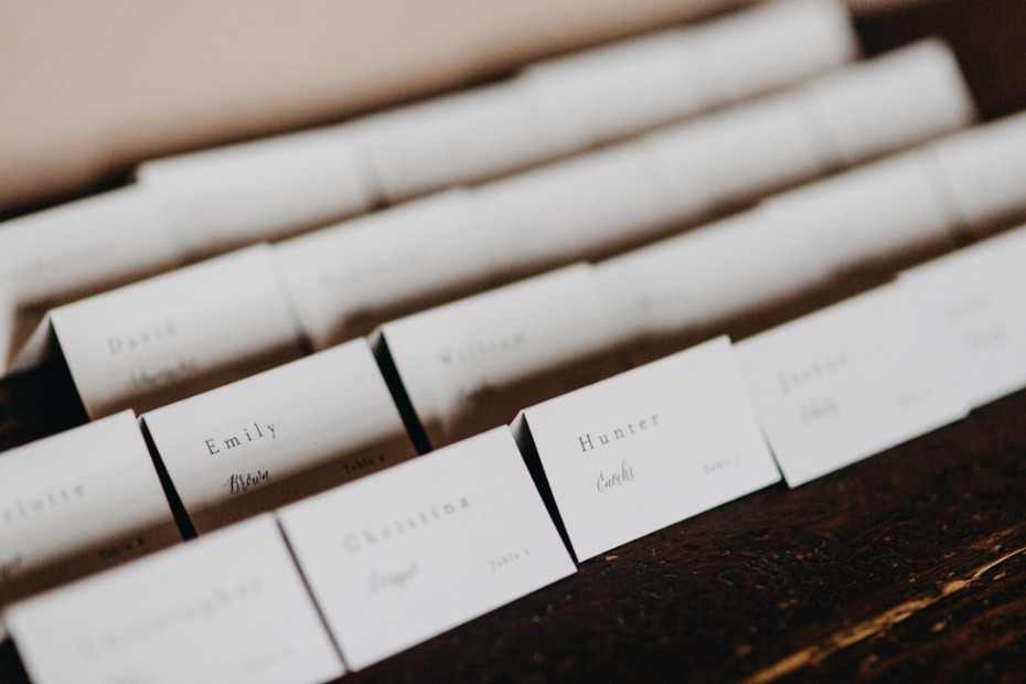 simple elegant wedding escort cards