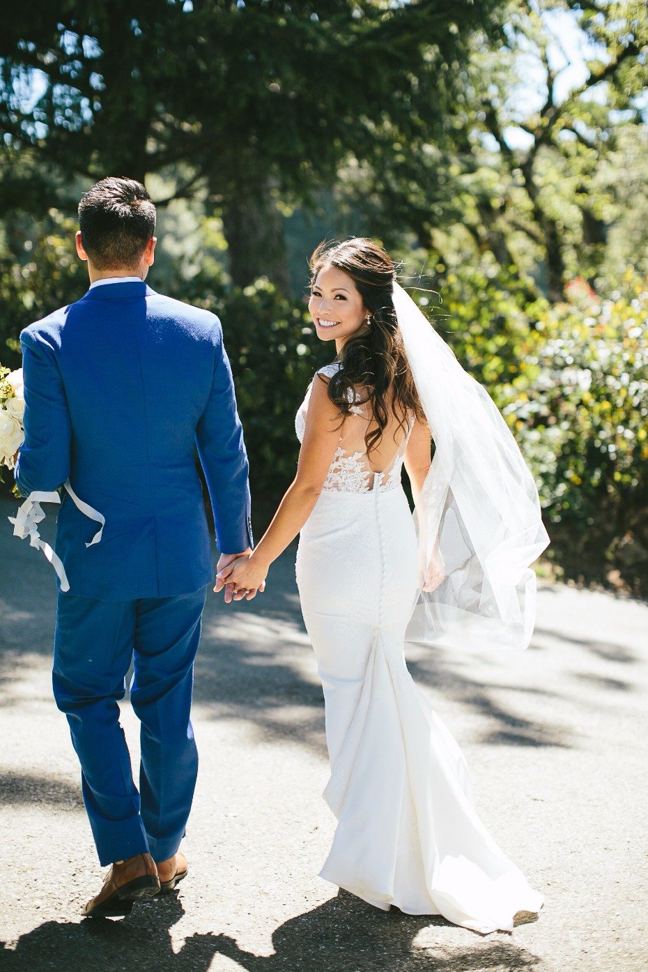 happy bride with her new husband