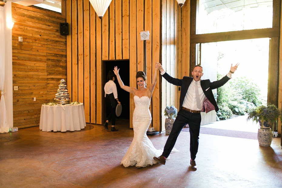 happy bride and groom