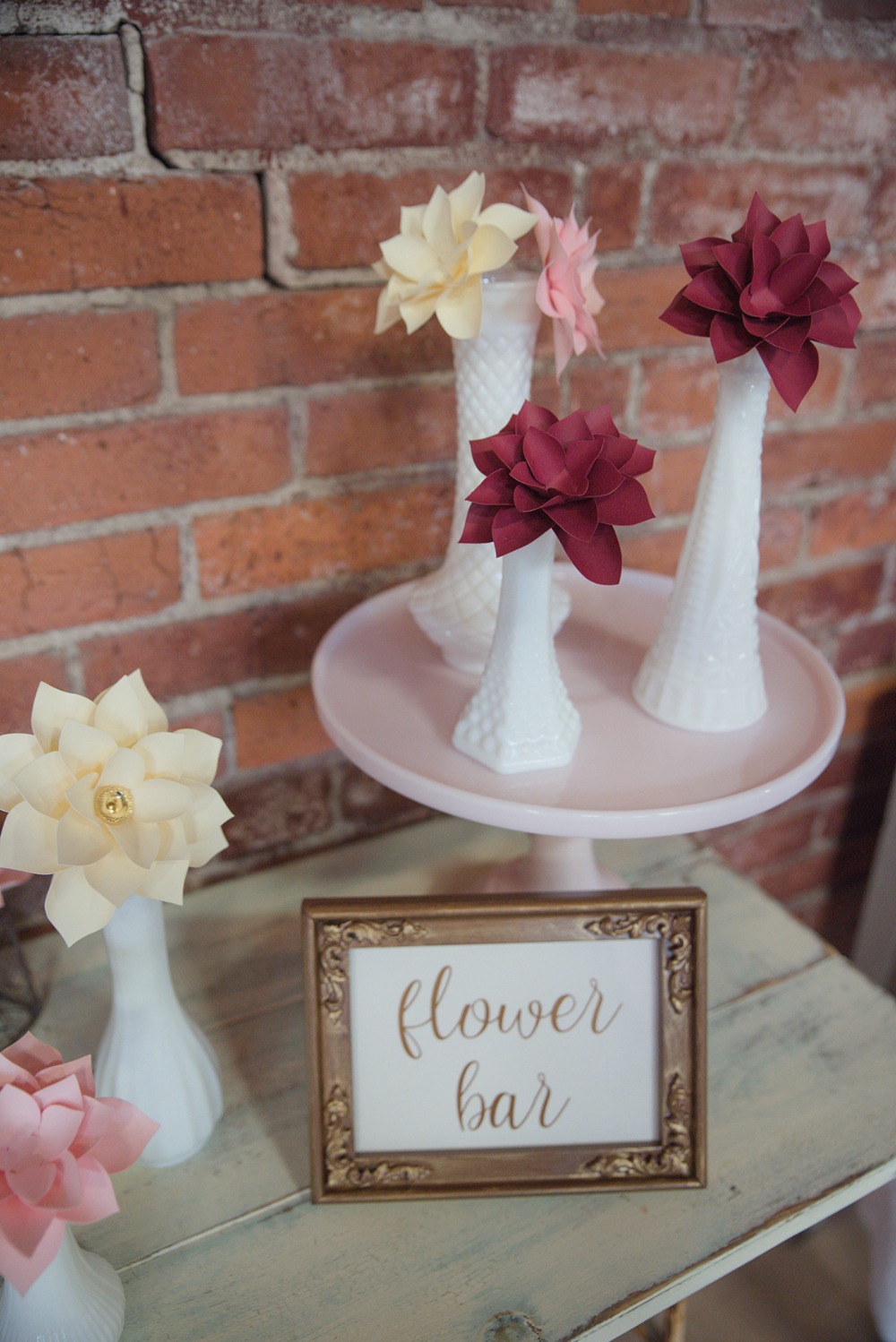 pinkandburgundypaperflowerweddingideas13