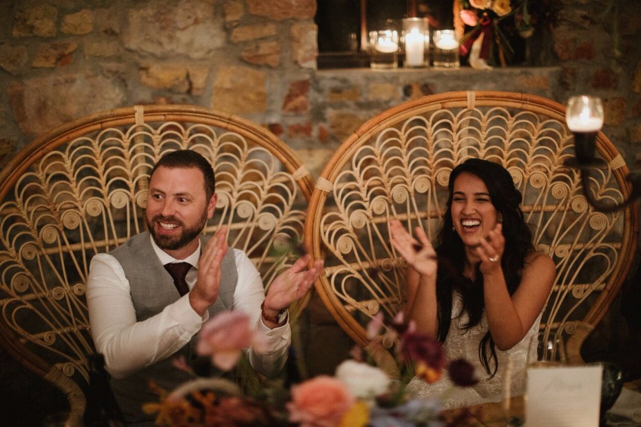 Peacock chairs for the bride and groom