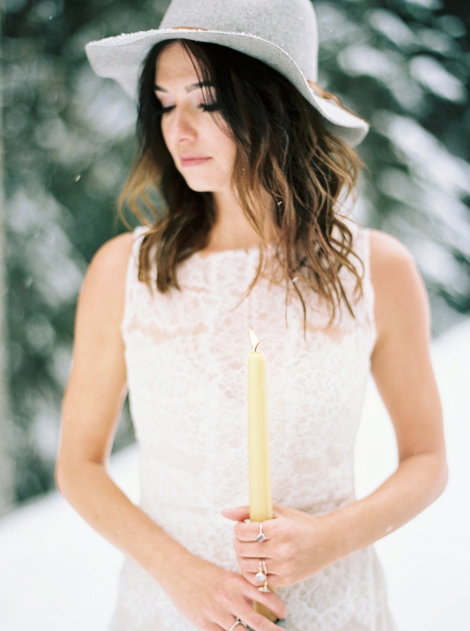 winter boho bridal style