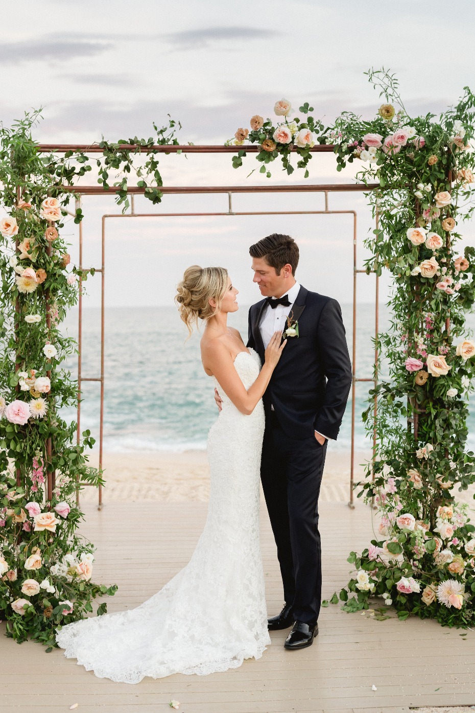 Floral arch on the beach