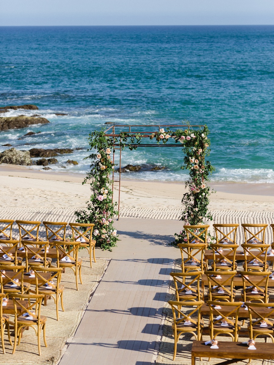 Have A Stunning Blue and White Oceanfront Wedding in Cabo
