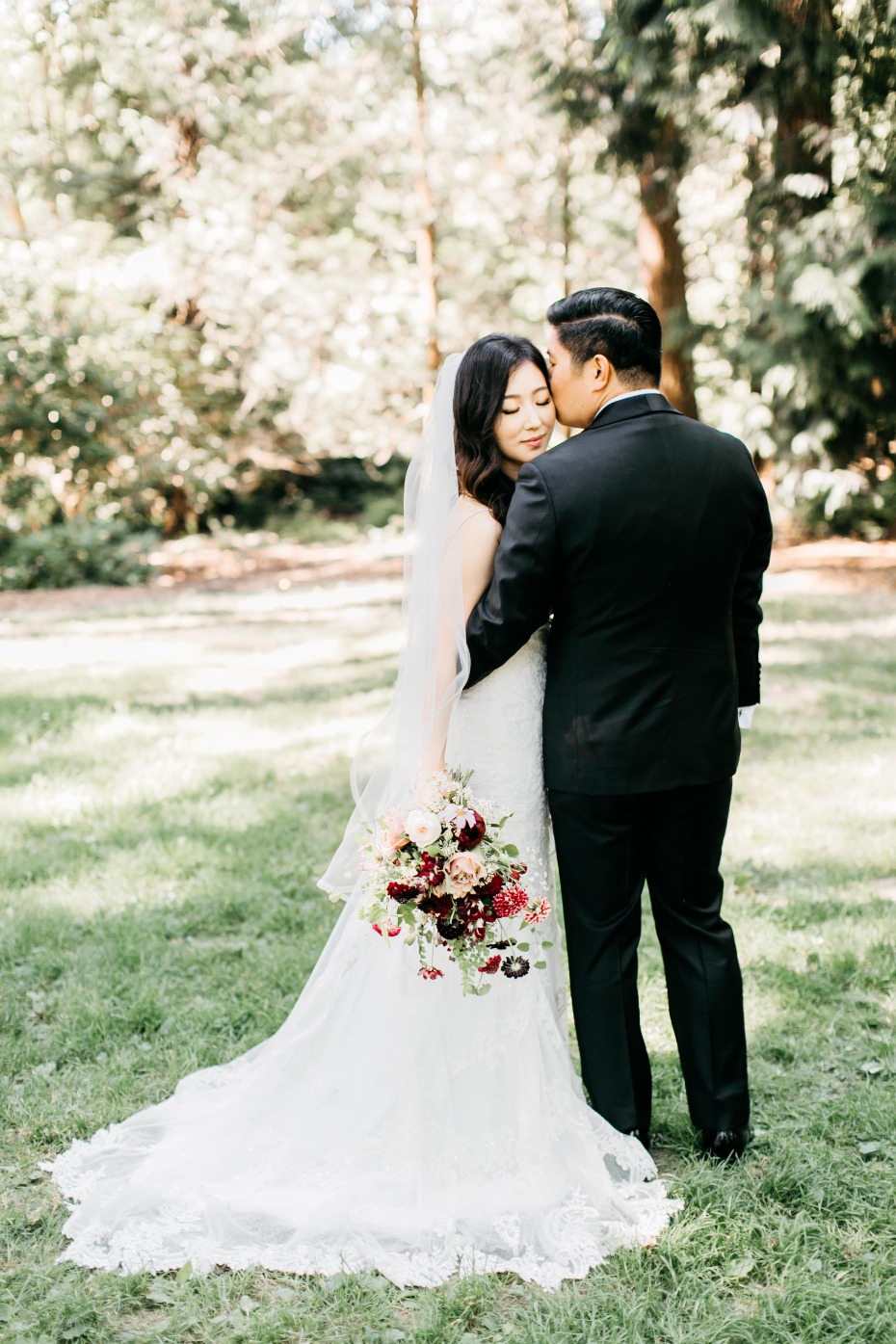 sweet bride and groom wedding portrait idea