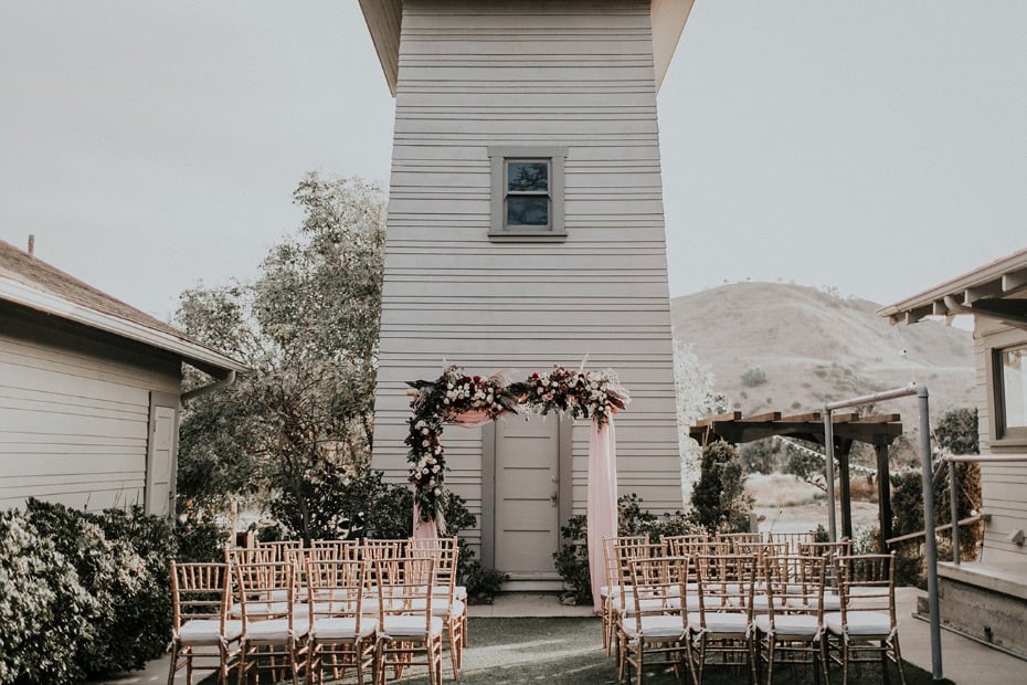 Gorgeous blush and burgundy ceremony