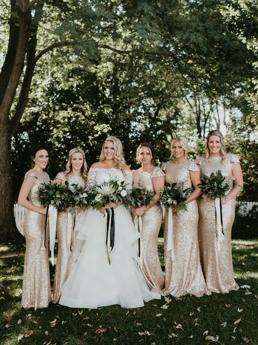 Modern Chic Greenery-filled Wedding in Gold and White