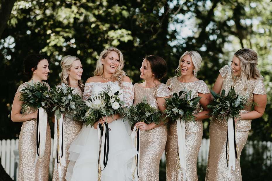 Add some gold sparkle to your bridesmaids look