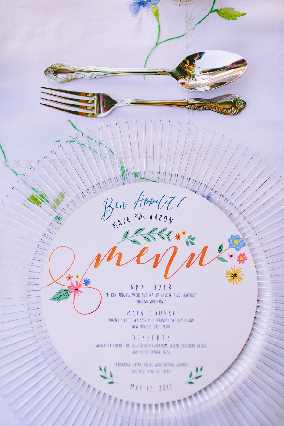 Whimsical garden menu