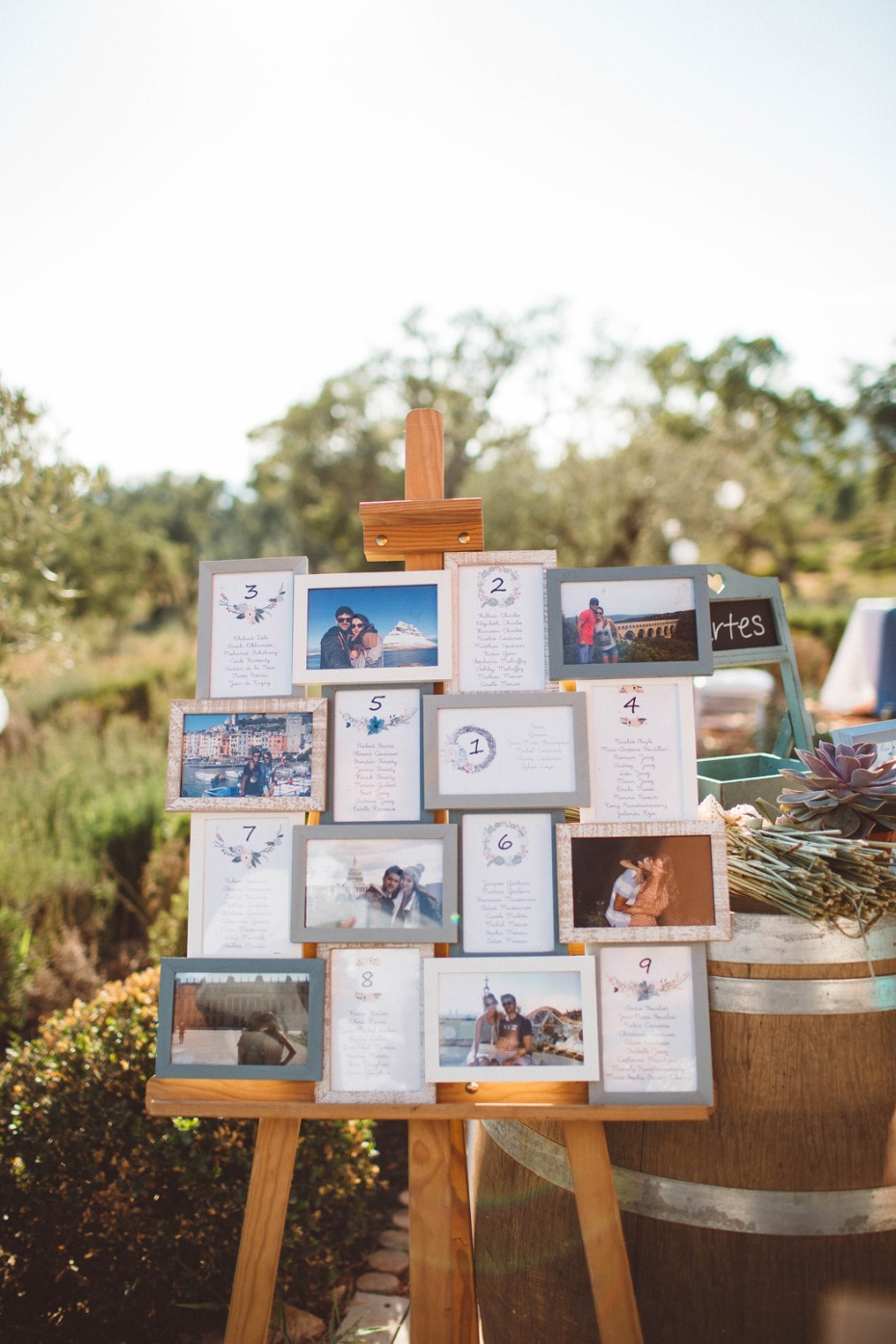 Frame collage seating chart