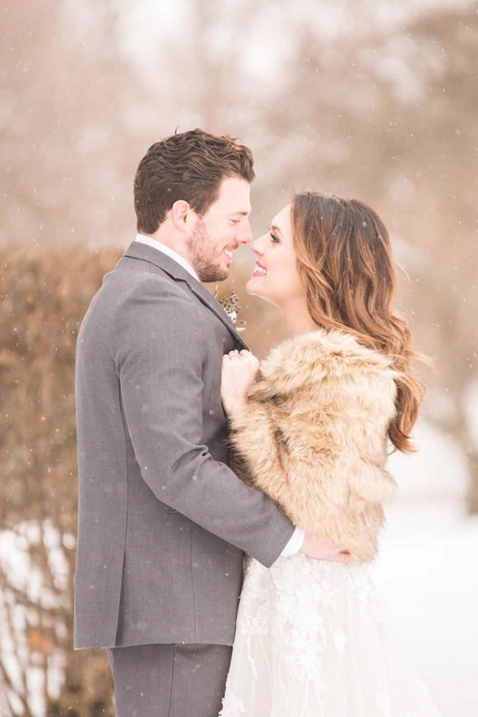 saying i do in a magical snow fall