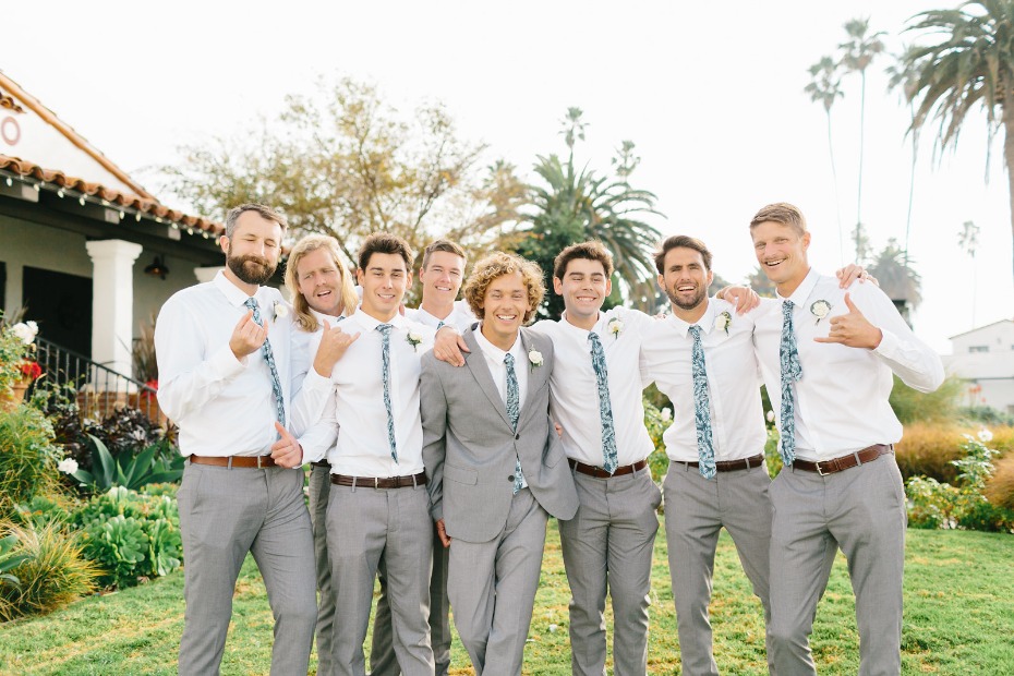 Surfer groomsmen