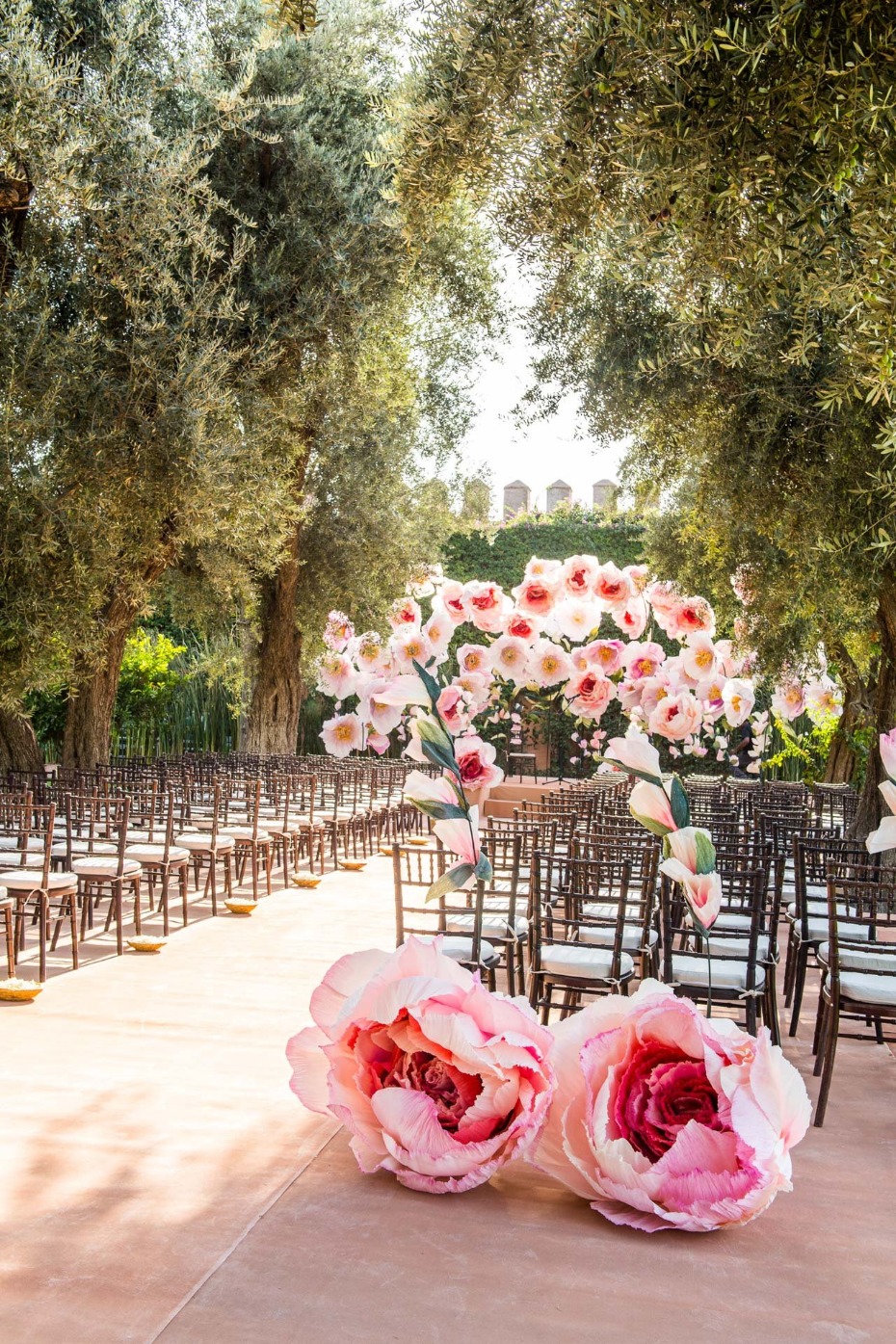 giant paper flowers for your wedding ceremony decor