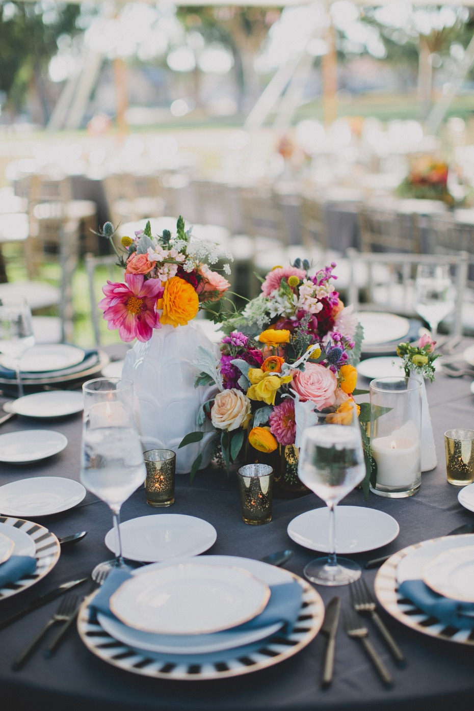 modern chic table decor for your garden party reception