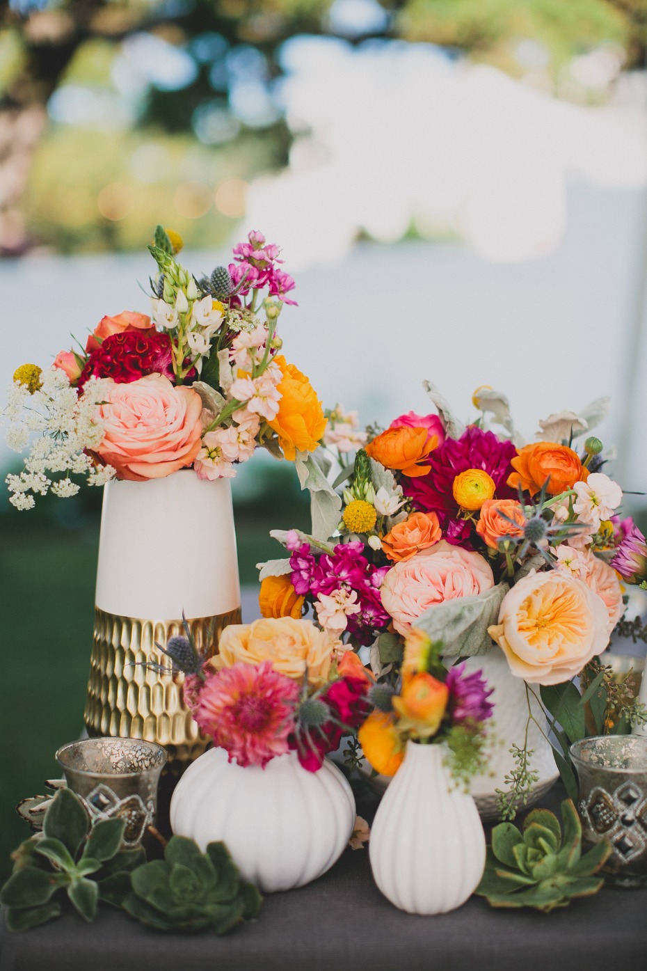 vibrant floral decor for your modern garden wedding