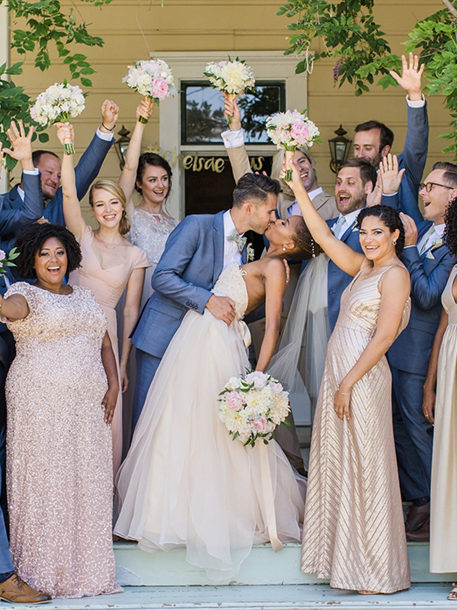 This Outdoor Pink And Gold Garden Wedding Feels Like Spring