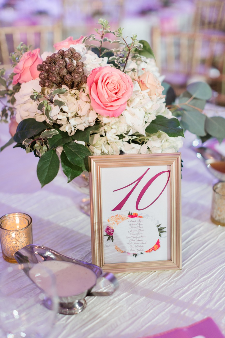 Framed table number