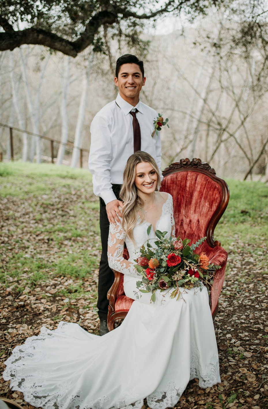 sweet boho style wedding portrait