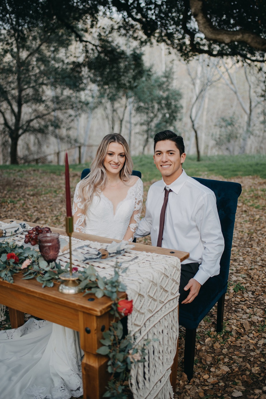 boho chic sweetheart table