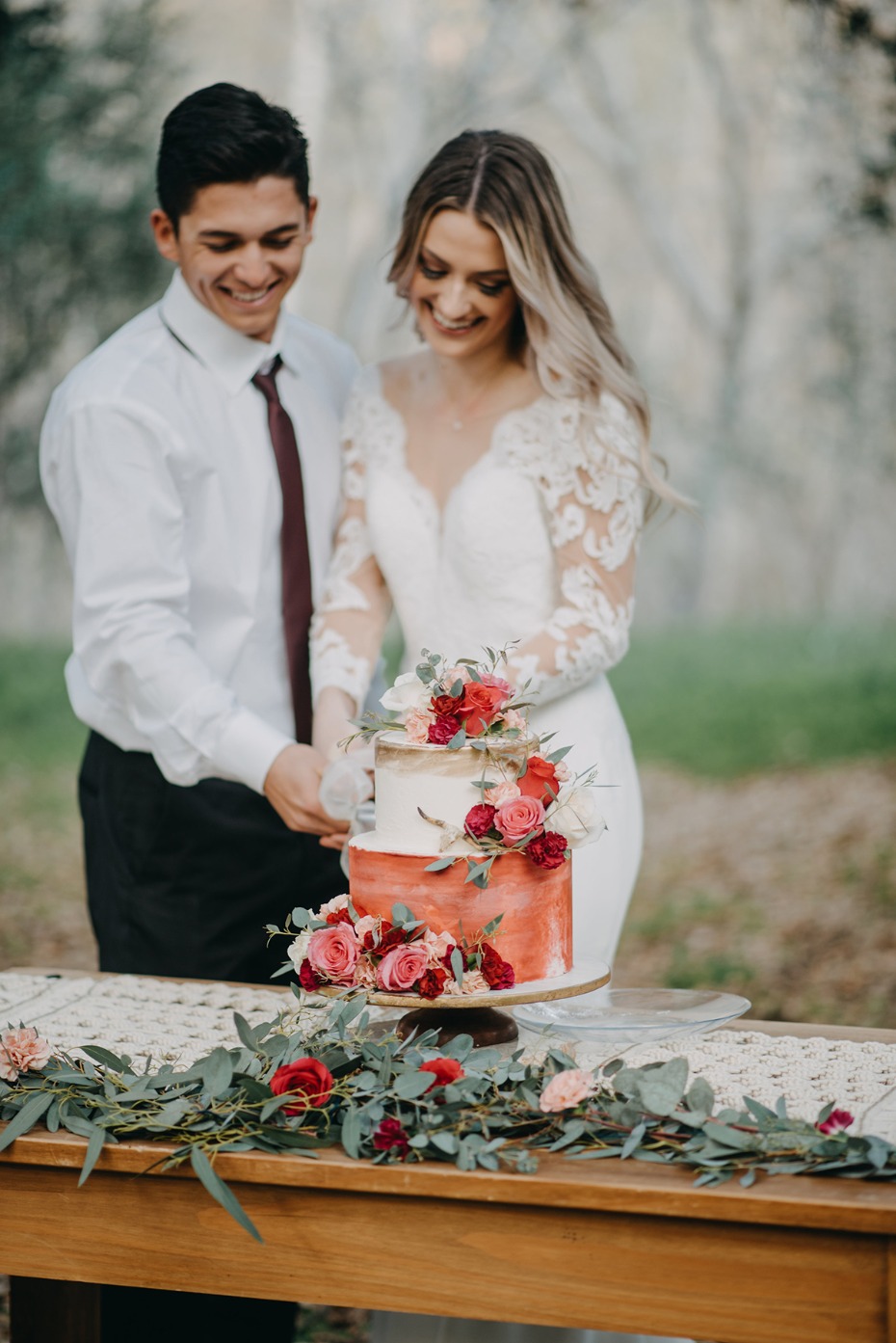 cutting the cake